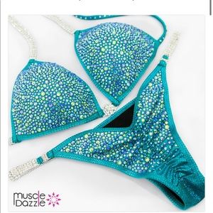 Teal competition bikini
